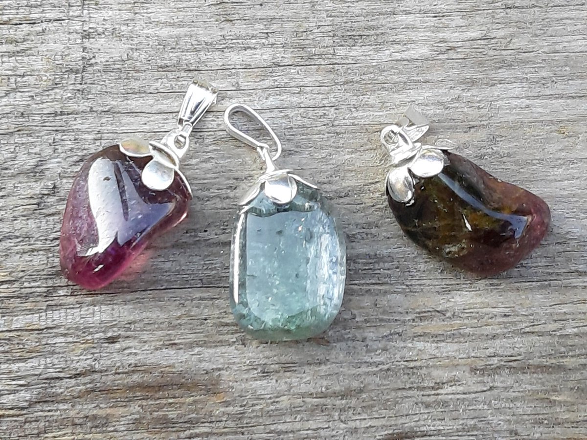 Edelsteen Watermeloen Toermalijn hanger